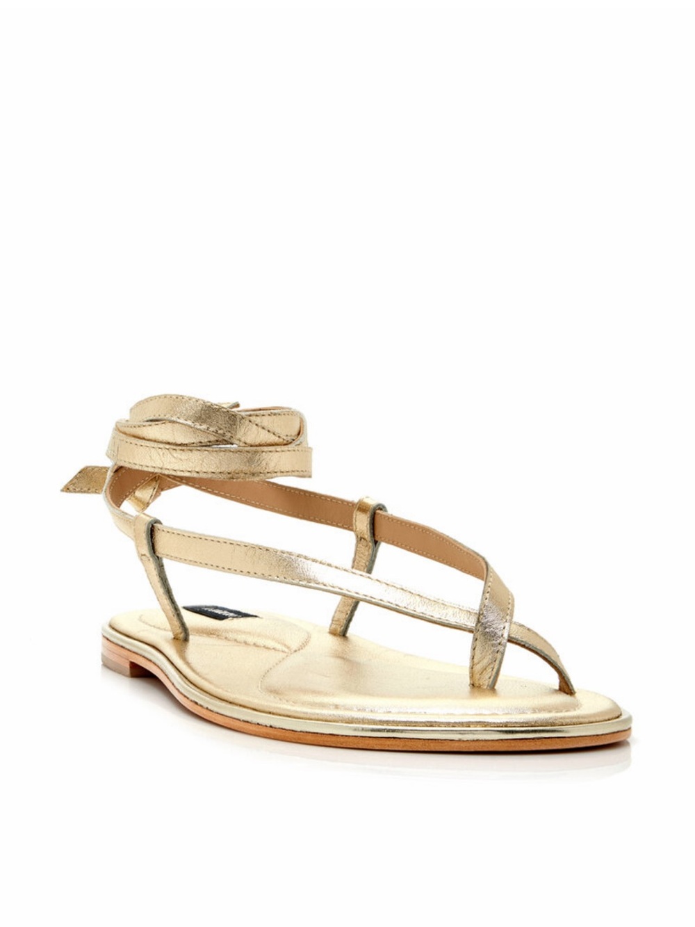 Metallic Gold Wrap-Around Women's Sandal